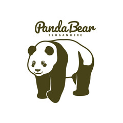 Panda Bear logo design vector. Silhouette Panda Template Illustration