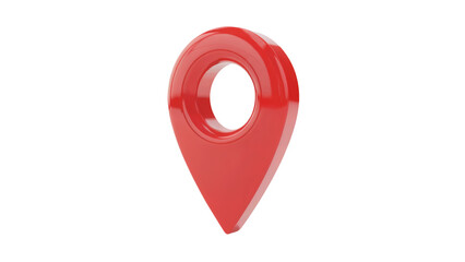 Bold red location marker pin symbolizing destination, navigation, and pinpoint accuracy for modern travel and business isolated on transparent background