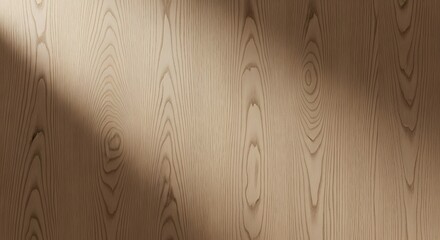 Vertical seamless wood texture with natural grain pattern and soft shadow beam — ideal for furniture mockups, interior design backgrounds, and product visualizations