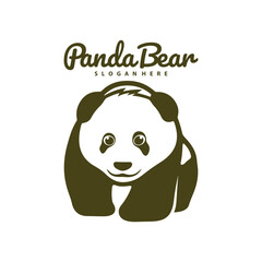 Panda Bear logo design vector. Silhouette Panda Template Illustration