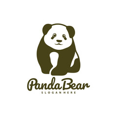 Panda Bear logo design vector. Silhouette Panda Template Illustration