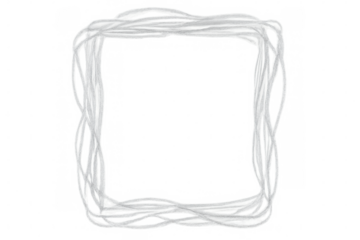 White hand-drawn scribble square border frame on transparent background, ideal for creative projects