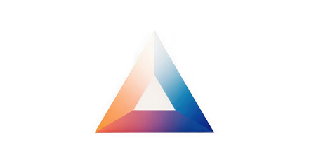 Ai generated image of abstract geometric triangle with color gradient isolated on transparent background