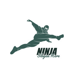 Ninja logo design vector. Silhouette Ninja Character Template Illustration