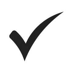 Dark textured check mark isolated on transparent background © Abdur rahim