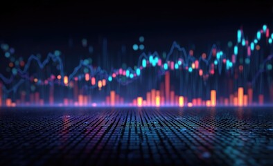 Abstract financial chart, data visualization