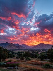 Dramatic sunset over valley (1)