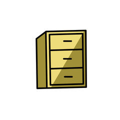 Cabinet icon cartoon vector. Education and business stationery. Cream colour