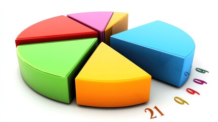 Obraz premium Colorful pie chart with segments showing proportions