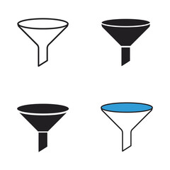 Funnel Icon Set Outline Solid Filled and Liquid Versions for Design