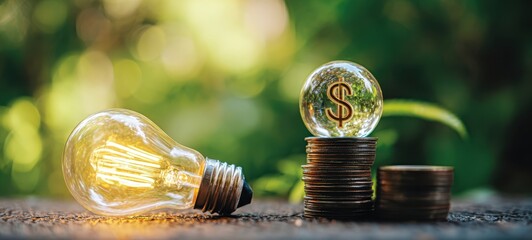 The lightbulb symbolizing innovative ideas for financial growth and success.