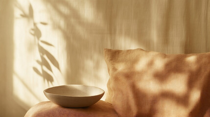 セラミックと布の質感が調和するミニマル空間