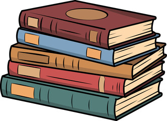 Stack of books illustration education reading study knowledge