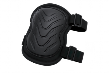 Durable Black Protective Knee Pads with Adjustable Straps for Work and Sports Activities