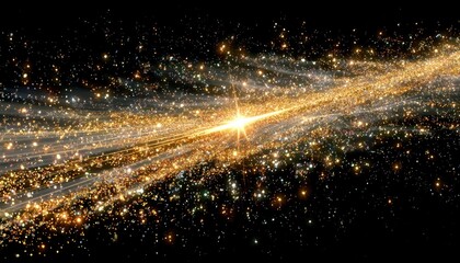 Cosmic light streaks across night sky