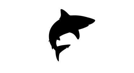 Fototapeta premium dynamic silhouette of a shark leaping: isolated vector graphic for aquatic designs