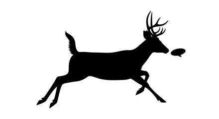 Obraz premium dynamic silhouette of a leaping white tailed deer, isolated on transparent background perfect for logo, icon, or branding design