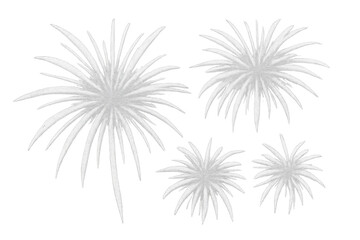 Fototapeta premium Sparkling white fireworks bursting against transparent backdrop, ideal for festive graphics