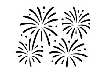 Glowing fireworks bursting, illuminating night sky with vibrant celebration colors