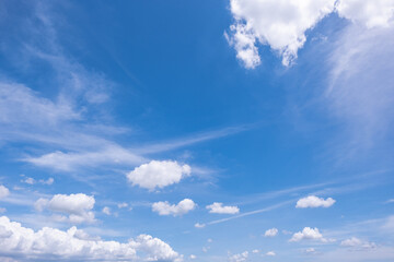 clear blue sky background,clouds with background, Blue sky background with tiny clouds. White fluffy clouds in the blue sky. 
