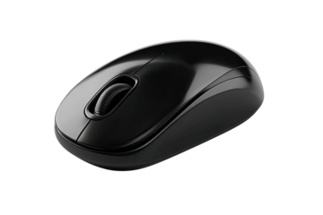 Black computer mouse, glossy finish