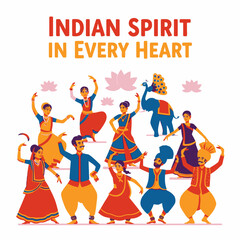 Obraz premium Celebrating the spirit of India with a group of joyful traditional dancers