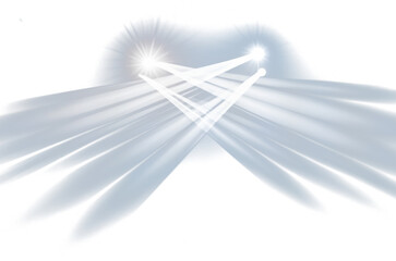 White light beam with glowing effect on transparent background, symbolizing illumination, spotlight, or divine ray.