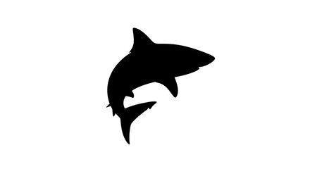 dynamic silhouette of a shark leaping: isolated vector illustration, perfect for aquatic designs and branding
