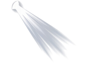White light beam with glowing effect on transparent background, symbolizing illumination, spotlight, or divine ray.