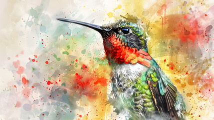 close-up portrait of a hummingbird