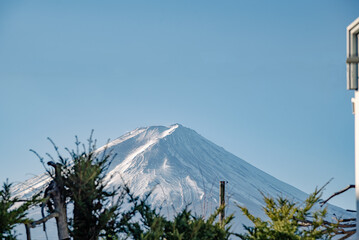 Mount Fuji, the iconic symbol of Japan, during the season of autumn foliage, a period of exceptional beauty.kawaguchiko,japan.