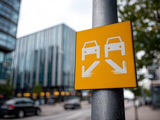 clean road signs indicating pickup and rideshare areas clearly