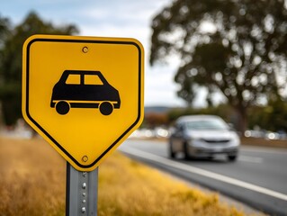 clean road signs indicating pickup and rideshare areas clearly