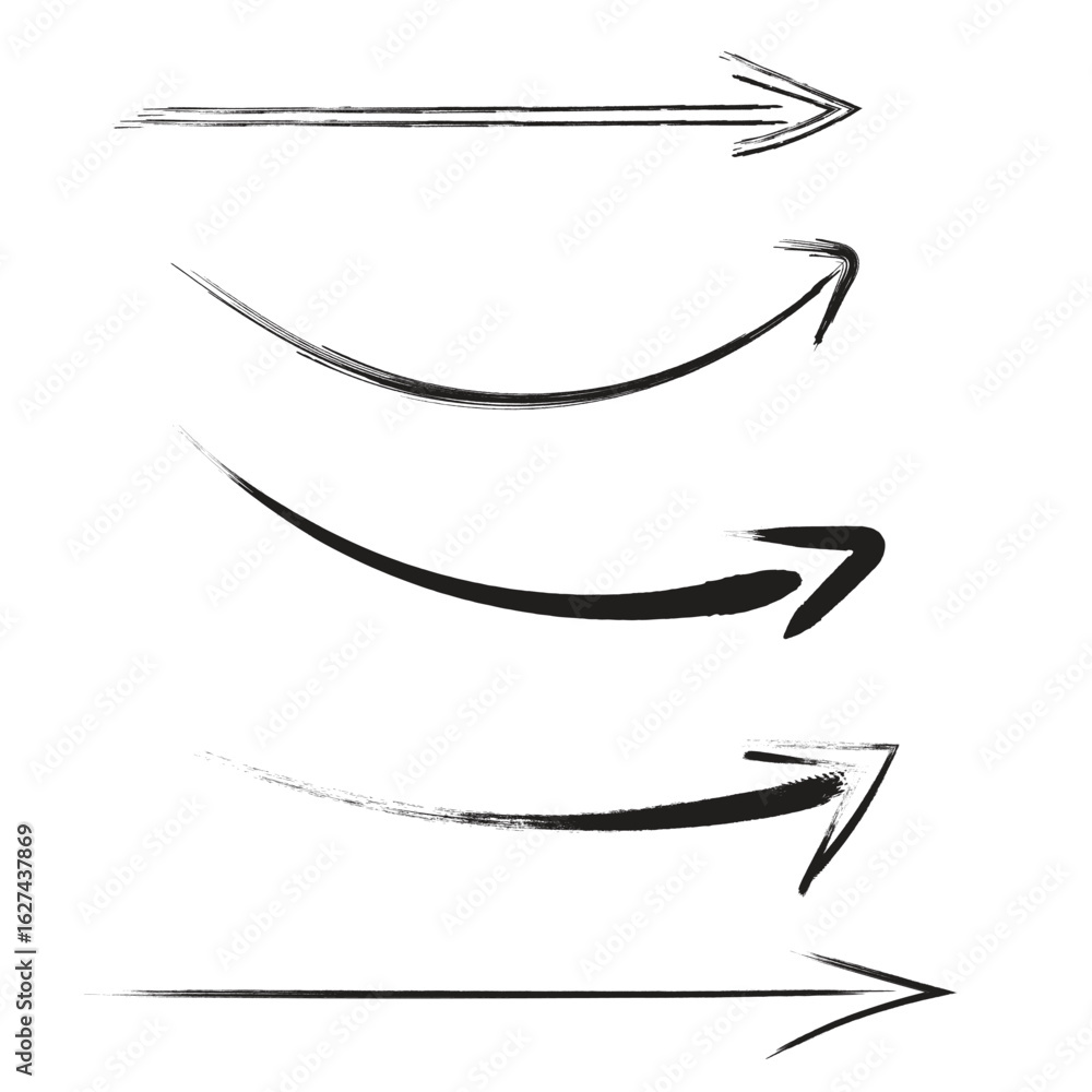 Poster hand drawn arrow collection vector graphics png transparent background
