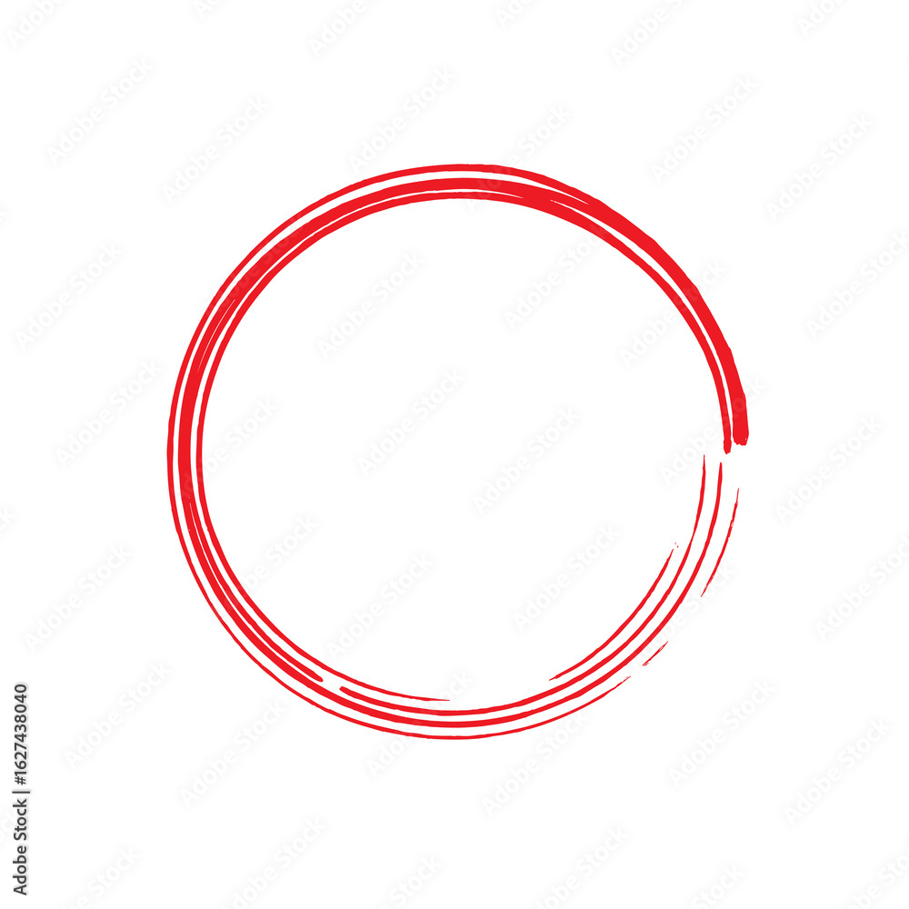 Poster red brush stroke circle frame on transparent background. bright red scribble ovals and bubbles to ci