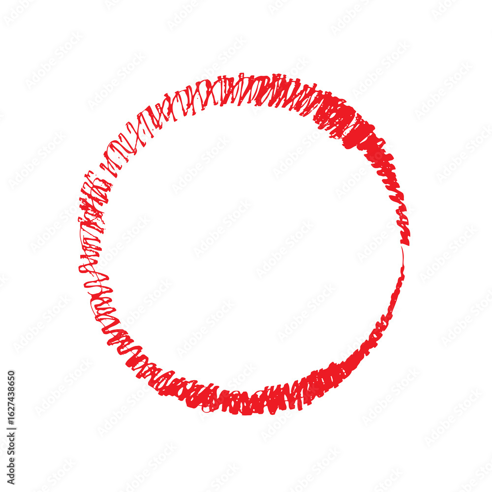 Poster a red circular shape made of small lines on a black background illustration isolated on transparent 