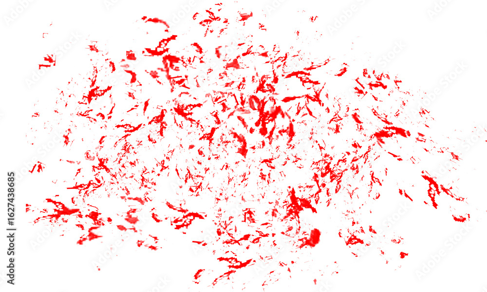 Fototapete abstract pixelated rendering of red and gray shapes on a black background isolated on transparent ba