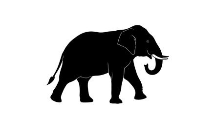 Obraz premium profile view of a majestic elephant silhouette, isolated on transparent background – perfect for logos, designs, and illustrations