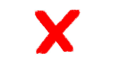 Obraz premium A simple graphic of a red x mark against a black background in the center isolated on transparent background