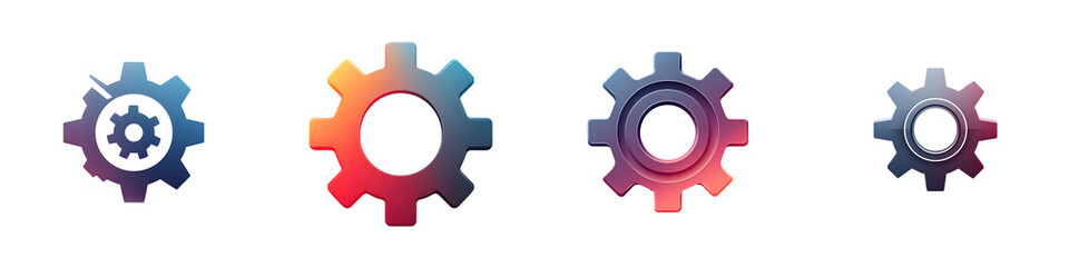 Colorful Abstract Gear Set: Vector Illustration