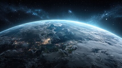 Obraz premium Earth from space, night view