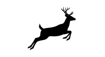 Obraz premium side profile of a leaping deer silhouette, isolated on transparent background: a bold vector illustration for branding, logos, and design projects