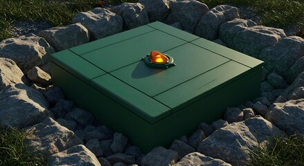Mysterious Green Box in Stone Circle