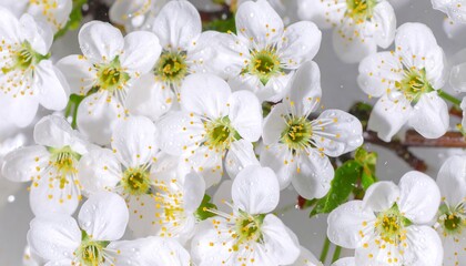 Obraz premium Delicate white blossoms close-up