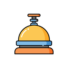 Hotel Service Bell Illustration with Clean Lines and Bright Colors, Flat vector