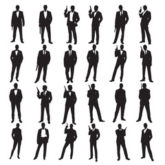 007 silhouette set, Black & White silhouette set