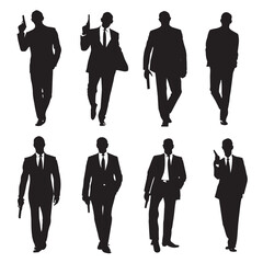 007 silhouette set, Black & White silhouette set