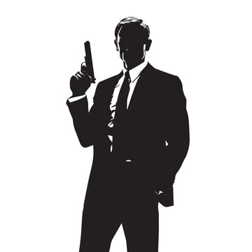007 silhouette set, Black & White silhouette set