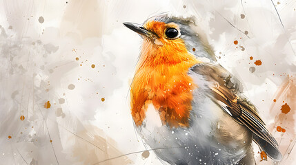 close-up portrait of a robin bird