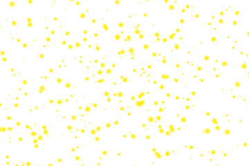 Firefly overlay, scattered glowing yellow firefly effect on transparent background for photo manipulation and editing.